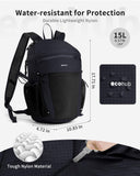 ECOHUB 15L Lightweight Casual Daypack, Packable Backpack for Daily Use, Hiking & Travel, Foldable Small Backpack with Stretch Mesh Pockets, Water - Resistant Nylon, Reflective Design