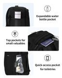 ECOHUB 17'' Small Travel Backpack, United Airlines Personal Item Bag 16.7"x10"x8" with 13 Pockets Carry on Backpack with USB Port Luggage Sleeve Travel Essentials for Men Women Water Resistant, Black