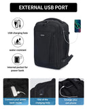 ECOHUB 17'' Small Travel Backpack, United Airlines Personal Item Bag 16.7"x10"x8" with 13 Pockets Carry on Backpack with USB Port Luggage Sleeve Travel Essentials for Men Women Water Resistant, Black