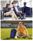 ECOHUB 17" Small Travel Backpack, United Airlines Personal Item Bag 17x10x9 with 16 Pockets, Water Resistant Rucksacks Fit 15.6" Laptop, AirTag Pocket, Lightweight Casual Daypack, 25L, Blue
