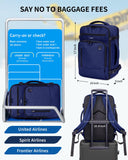 ECOHUB 17" Small Travel Backpack, United Airlines Personal Item Bag 17x10x9 with 16 Pockets, Water Resistant Rucksacks Fit 15.6" Laptop, AirTag Pocket, Lightweight Casual Daypack, 25L, Blue