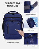 ECOHUB 17" Small Travel Backpack, United Airlines Personal Item Bag 17x10x9 with 16 Pockets, Water Resistant Rucksacks Fit 15.6" Laptop, AirTag Pocket, Lightweight Casual Daypack, 25L, Blue