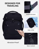 ECOHUB 17" Small Travel Backpack, United Airlines Personal Item Bag 17x10x9 with 16 Pockets, Water Resistant Rucksacks Fit 15.6" Laptop, AirTag Pocket, Lightweight Casual Daypack, 25L, Black