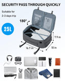 ECOHUB 17'' Travel Backpack, Personal Item Backpack with 13 Pockets, Flight Approved Carry on Backpack with USB Port & Luggage Sleeve, Travel bag for Men & Women, Water Resistant Backpack, Grey