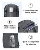 ECOHUB 17'' Travel Backpack, Personal Item Backpack with 13 Pockets, Flight Approved Carry on Backpack with USB Port & Luggage Sleeve, Travel bag for Men & Women, Water Resistant Backpack, Grey