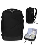 ECOHUB 30L Carry on Travel Backpack for Men Women 18x14x8, 17 inch Expandable Airlines Personal Item Bag Water Resistant Laptop Backpack Flight Approved with USB Slot & Wet Pocket, Black