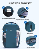 ECOHUB 40L Carry - On Travel Backpack, TSA - Friendly, Anti - Theft Water - Resistant Lightweight with 17.3″ Laptop Compartment, Durable PFAS - Free Rucksack, Green