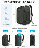 ECOHUB Carry On Travel Backpack, Expandable Airlines Personal Item Bag 18x14x8, Water Resistant 17 inch Laptop Backpack Flight Approved, 12 Pockets 30L Work Backpacks with Wet Pocket & Cable Slot