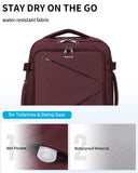 ECOHUB Carry On Travel Backpack, Expandable Airlines Personal Item Bag 18x14x8, Water Resistant 17 inch Laptop Backpack Flight Approved, 12 Pockets 30L Work Backpacks with Wet Pocket & Cable Slot, Red