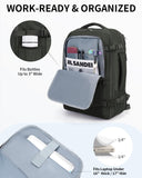 ECOHUB Carry On Travel Backpack, Expandable Airlines Personal Item Bag 18x14x8, Water Resistant 17 inch Laptop Backpack Flight Approved, 12 Pockets 30L Work Backpacks with Wet Pocket & Cable Slot