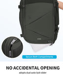 ECOHUB Carry On Travel Backpack, Expandable Airlines Personal Item Bag 18x14x8, Water Resistant 17 inch Laptop Backpack Flight Approved, 12 Pockets 30L Work Backpacks with Wet Pocket & Cable Slot