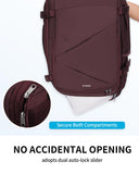 ECOHUB Carry On Travel Backpack, Expandable Airlines Personal Item Bag 18x14x8, Water Resistant 17 inch Laptop Backpack Flight Approved, 12 Pockets 30L Work Backpacks with Wet Pocket & Cable Slot, Red