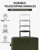 ECOHUB Hardside Expandable Carry On Luggage, 20" Rolling Luggage 22x14x9 Airline Approved with Spinner Wheels & TSA Lock, Lightweight Small Hardshell Travel Suitcase Valises, 20inch Carry - on Green