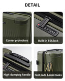 ECOHUB Hardside Expandable Carry On Luggage, 20" Rolling Luggage 22x14x9 Airline Approved with Spinner Wheels & TSA Lock, Lightweight Small Hardshell Travel Suitcase Valises, 20inch Carry - on Green