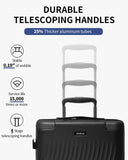 ECOHUB Hardside Expandable Carry On Luggage, 20" Rolling Luggage 22x14x9 Airline Approved with Spinner Wheels & TSA Lock, Lightweight Small Hardshell Travel Suitcase Valises, 20inch Carry - on Black