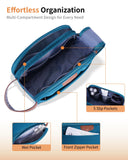 ECOHUB Toiletry Bag for Men, Travel Essentials Toiletries Bag, Water - Resistant Shaving Dopp Kit, Wide - Open Dual Zipper Cosmetic Makeup Organizer Bag Fit Full Size Toiletries, Blue Green