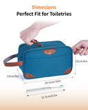 ECOHUB Toiletry Bag for Men, Travel Essentials Toiletries Bag, Water - Resistant Shaving Dopp Kit, Wide - Open Dual Zipper Cosmetic Makeup Organizer Bag Fit Full Size Toiletries, Blue Green