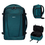ECOHUB Travel Backpack 18x14x8 Spirit Airlines Personal Item Bag Carry On Backpack 13 Pockets Large Work Casual Daypack for men Airline Approved Waterproof Gym Backpack with Charging Port, Blue Green