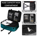 ECOHUB Travel Backpack 18x14x8 Spirit Airlines Personal Item Bag Carry On Backpack 13 Pockets Large Work Casual Daypack for men Airline Approved Waterproof Gym Backpack with Charging Port, Blue Green