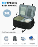 ECOHUB Travel Backpack for Men Women, Carry on Backpack with USB Charging Hole, Spirit Airlines Personal Item Bag Flight Approved, 15.6 Inch Laptop Backpack with Anti Theft Pockets, 30L, Black
