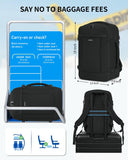 ECOHUB Travel Backpack for Men Women, Carry on Backpack with USB Charging Hole, Spirit Airlines Personal Item Bag Flight Approved, 15.6 Inch Laptop Backpack with Anti Theft Pockets, 30L, Black