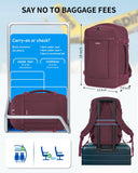 ECOHUB Travel Backpack for Women, Carry on Backpack with USB Charging Hole, Spirit Airlines Personal Item Bag Flight Approved, 15.6 Inch Laptop Backpack with Anti Theft Pockets, 30L, Red