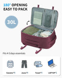ECOHUB Travel Backpack for Women, Carry on Backpack with USB Charging Hole, Spirit Airlines Personal Item Bag Flight Approved, 15.6 Inch Laptop Backpack with Anti Theft Pockets, 30L, Red