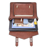 ECOSUSI Backpack for Women Briefcase Messenger Laptop Bag Vegan Leather Satchel Work Bags Fits 15.6 inch Laptops, Coffee