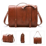 ECOSUSI Briefcase for Women Messenger Backpack PU Leather 14 inch Laptop Bag Satchel Computer Bag for College Business Travel
