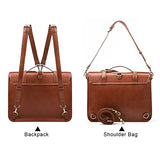 ECOSUSI Briefcase for Women Messenger Backpack PU Leather 14 inch Laptop Bag Satchel Computer Bag for College Business Travel