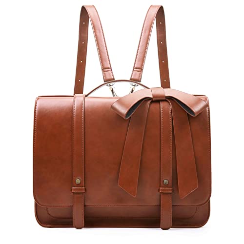 ECOSUSI Briefcase for Women Messenger Backpack PU Leather 14 inch Laptop Bag Satchel Computer Bag for College Business Travel