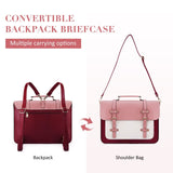 ECOSUSI Laptop Bag for Women Vegan Leather Messenger Purse Fashion Briefcase Backpack 15.6 inch Computer Satchel Handbag