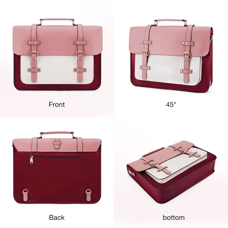 ECOSUSI Laptop Bag for Women Vegan Leather Messenger Purse Fashion Briefcase Backpack 15.6 inch Computer Satchel Handbag