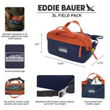 Eddie Bauer 3L Field Pack with Adjustable Waistband, Dusted Indigo/Sienna