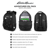 Eddie Bauer Adventurer Backpack with Organization Compartments and Hydration/Laptop Compatible Sleeve, Adventurer - True Blue, 25L