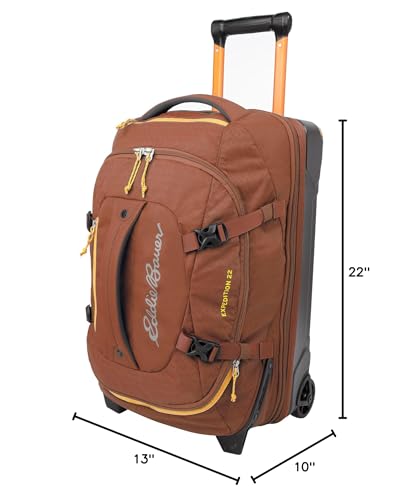 Eddie Bauer Expedition Rolling Duffel Bag with Wheels | Travel | Carry - On | Luggage | Rugged | Durable - Rust, 22"
