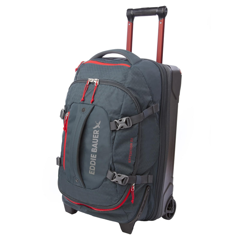 Eddie Bauer Expedition Rolling Duffel Bag with Wheels | Travel | Carry - On | Luggage | Rugged | Durable - Storm, 22"