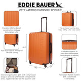 Eddie Bauer Flatiron Check - In 28" Luggage | Hardside | Spinner Wheels | Expandable | Lightweight | Travel Essentials - Paprika