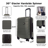 Eddie Bauer Glacier Checked 30" Luggage | Hardside | Spinner Wheels | Expandable | Lightweight | Travel Essentials - Sprig Green