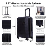 Eddie Bauer Glacier Hardside Spinner Durable PC/ABS Construction 2 - Piece Set Suitcase Luggage, Storm