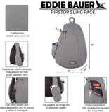 Eddie Bauer Ripstop 8L Shoulder Sling Pack with Padded Air - Mesh Adjustable Crossbody Strap for Right or Left Handed Fit - Dk Plum