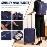 Eeeza Carry On Luggage Set 22x14x9 Airline Approved Luggage Sets 3 Piece,Suitcases with Wheels,ABS Hard Case Luggage with TSA Lock Spinner Wheels(20 Inch,BP/TB)