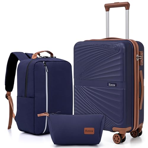 Eeeza Carry On Luggage Set 22x14x9 Airline Approved Luggage Sets 3 Piece,Suitcases with Wheels,ABS Hard Case Luggage with TSA Lock | Backpacks4Less