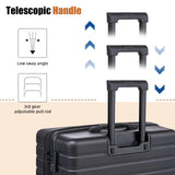Eeeza Expandable Luggage Sets 21"/25"/30" 5 Piece Luggage Set,Suitcase Sets with ABS Hard Shell Lightweight TSA Lock and Detachable Double Spinner Wheels(Black,BP/TB)