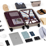 Eeeza Luggage Sets 5 Piece Suitcase with ABS Hard Shell Lightweight TSA Lock and Double Rotatable Detachable Wheels(Gray,20"/24"/28"/DB/TB)