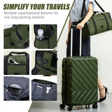 Eeeza Luggage Sets 5 Piece, Suitcases with Wheels, ABS Hard Case Luggage with TSA Lock Spinner Wheels, Carry On Luggage Set(5 Piece Sets (20"/24"/28"/DB/TB))