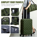 Eeeza Luggage Sets 5 Piece, Suitcases with Wheels, ABS Hard Case Luggage with TSA Lock Spinner Wheels, Carry On Luggage Set(5 Piece Sets (20"/24"/28"/DB/TB))
