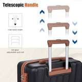 Eeeza Luggage Sets 6 Piece Suitcases with Wheels,ABS Hard Case Suitcases with Spinner Wheels,Durable Travel Luggage with Combination Lock (Black, 6 Piece Set 16"/20"/24"/28")