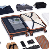 Eeeza Luggage Sets 6 Piece Suitcases with Wheels,ABS Hard Case Suitcases with Spinner Wheels,Durable Travel Luggage with Combination Lock (Black, 6 Piece Set 16"/20"/24"/28")