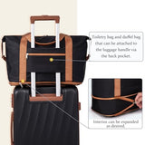 Eeeza Luggage Sets 6 Piece Suitcases with Wheels,ABS Hard Case Suitcases with Spinner Wheels,Durable Travel Luggage with Combination Lock (Black, 6 Piece Set 16"/20"/24"/28")